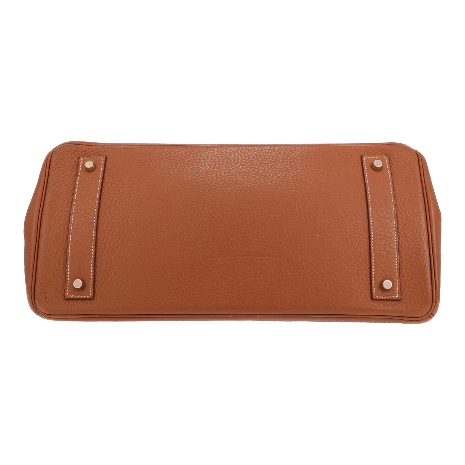 Hermès Birkin Shoulder handbag in Clémence Gold calfskin - Detail D1