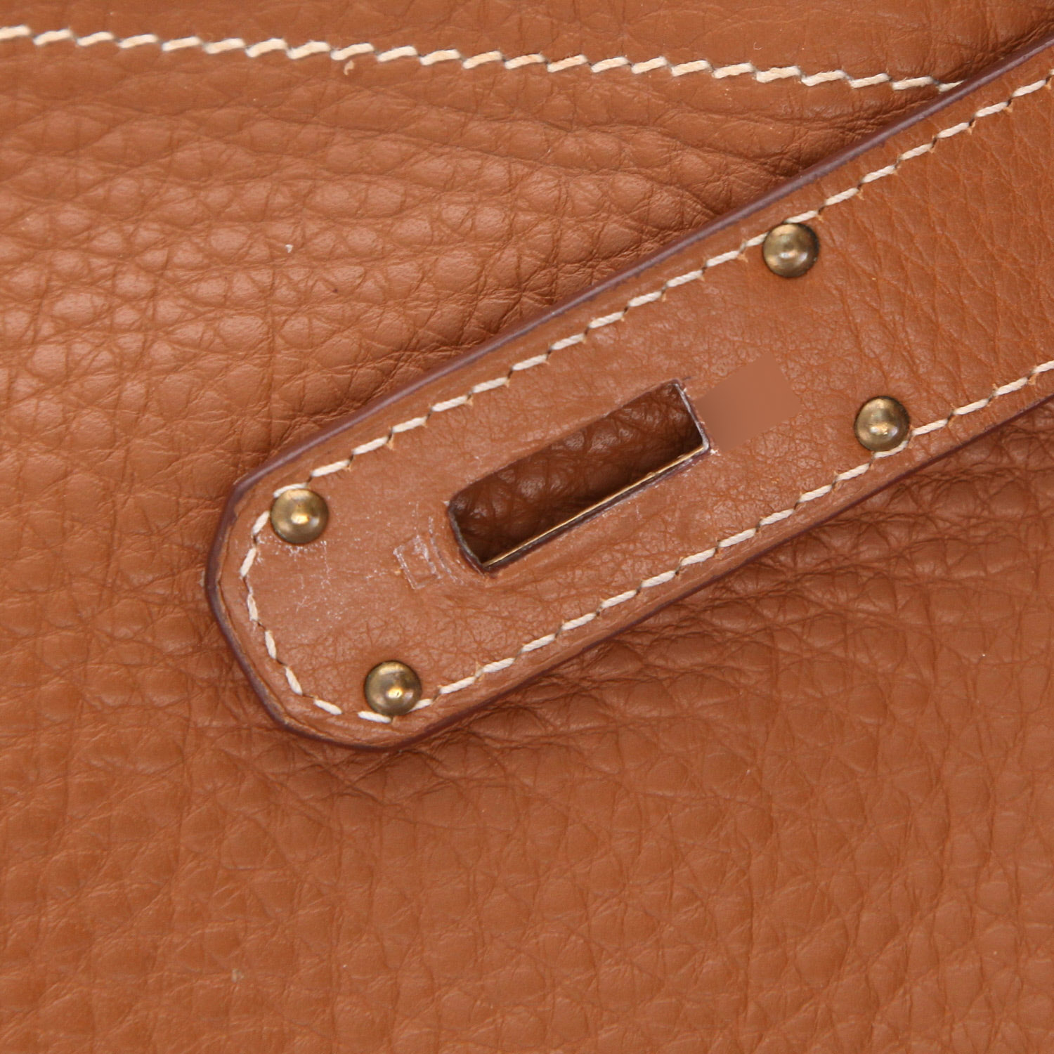 Bolso Hermès Birkin Shoulder de piel de becerro «Clémence» Gold - Detail D4