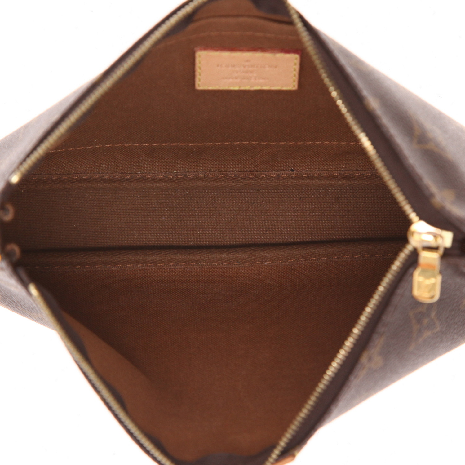 Borsa a tracolla Louis Vuitton  Multi-Pochette in tela monogram marrone e pelle naturale - Detail D3