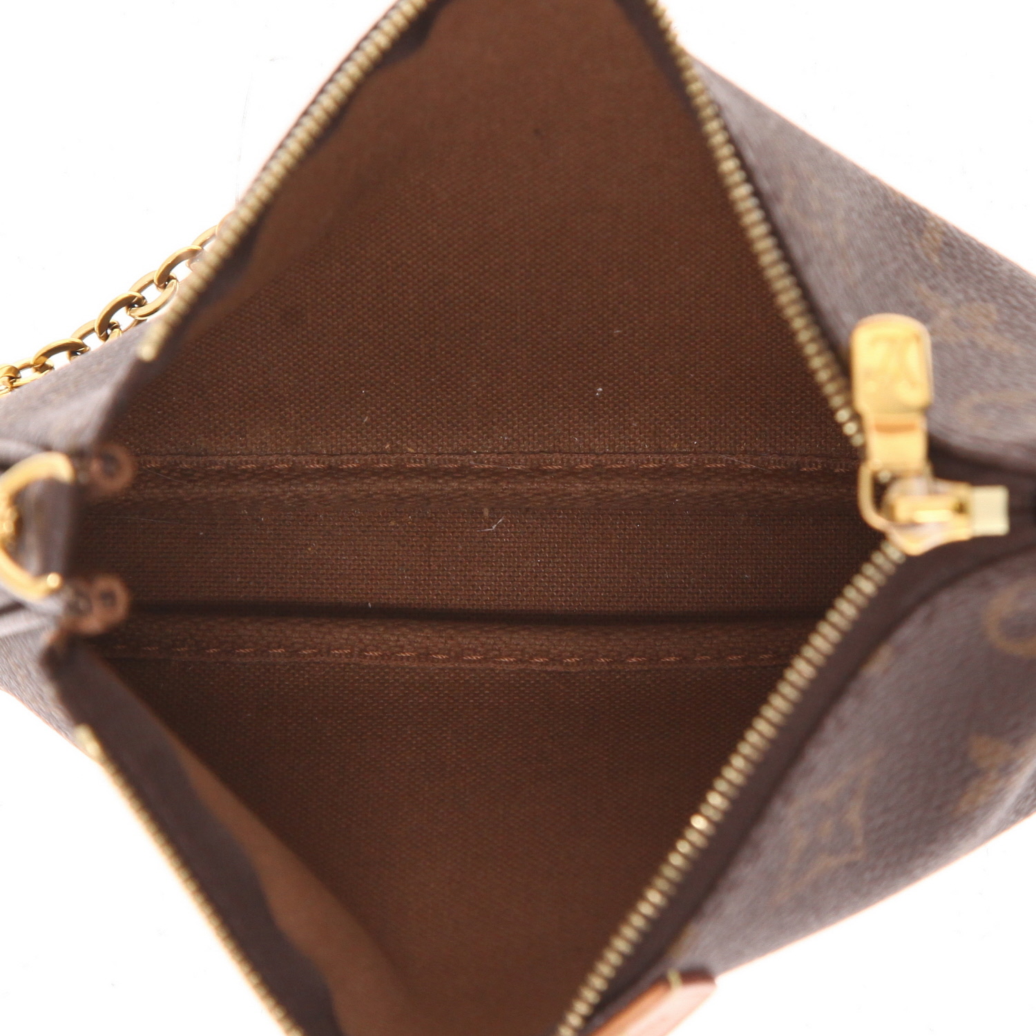 Bolso bandolera Louis Vuitton  Multi-Pochette en lona Monogram marrón y cuero natural - Detail D4