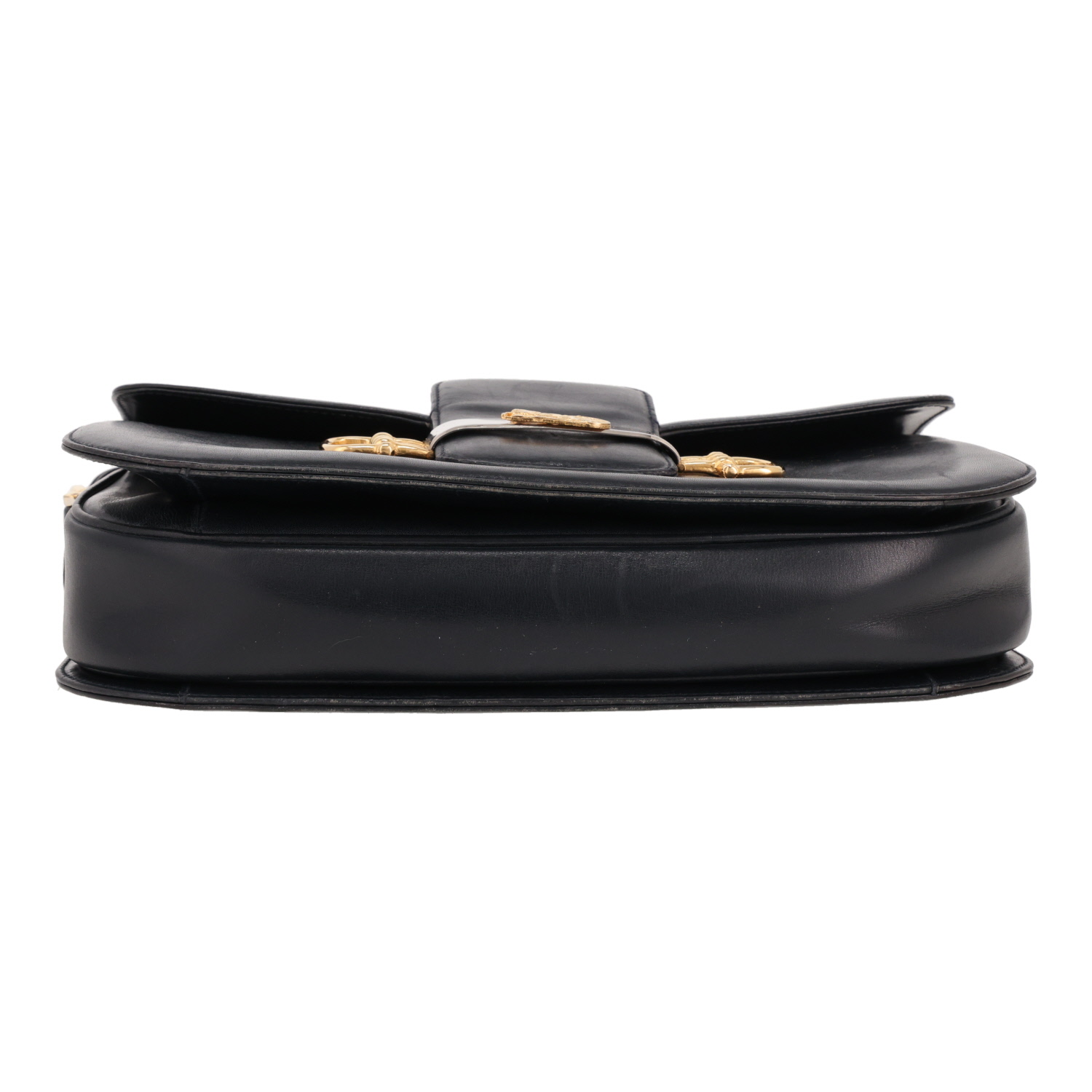 Borsa Celine Horse Carriage in pelle Bleu Marine - Detail D1