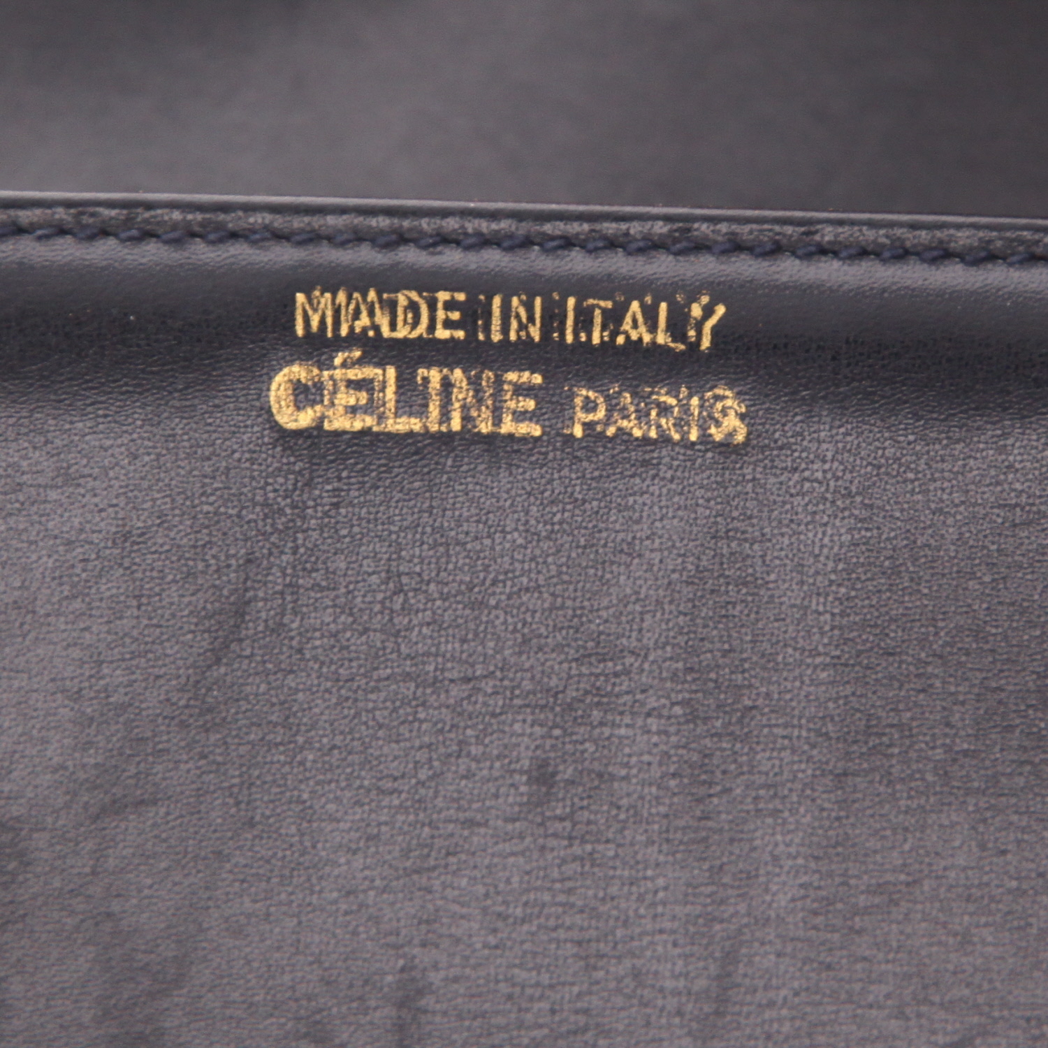 Celine ‘Horse Carriage’ handbag in Bleu Marine leather - Detail D2