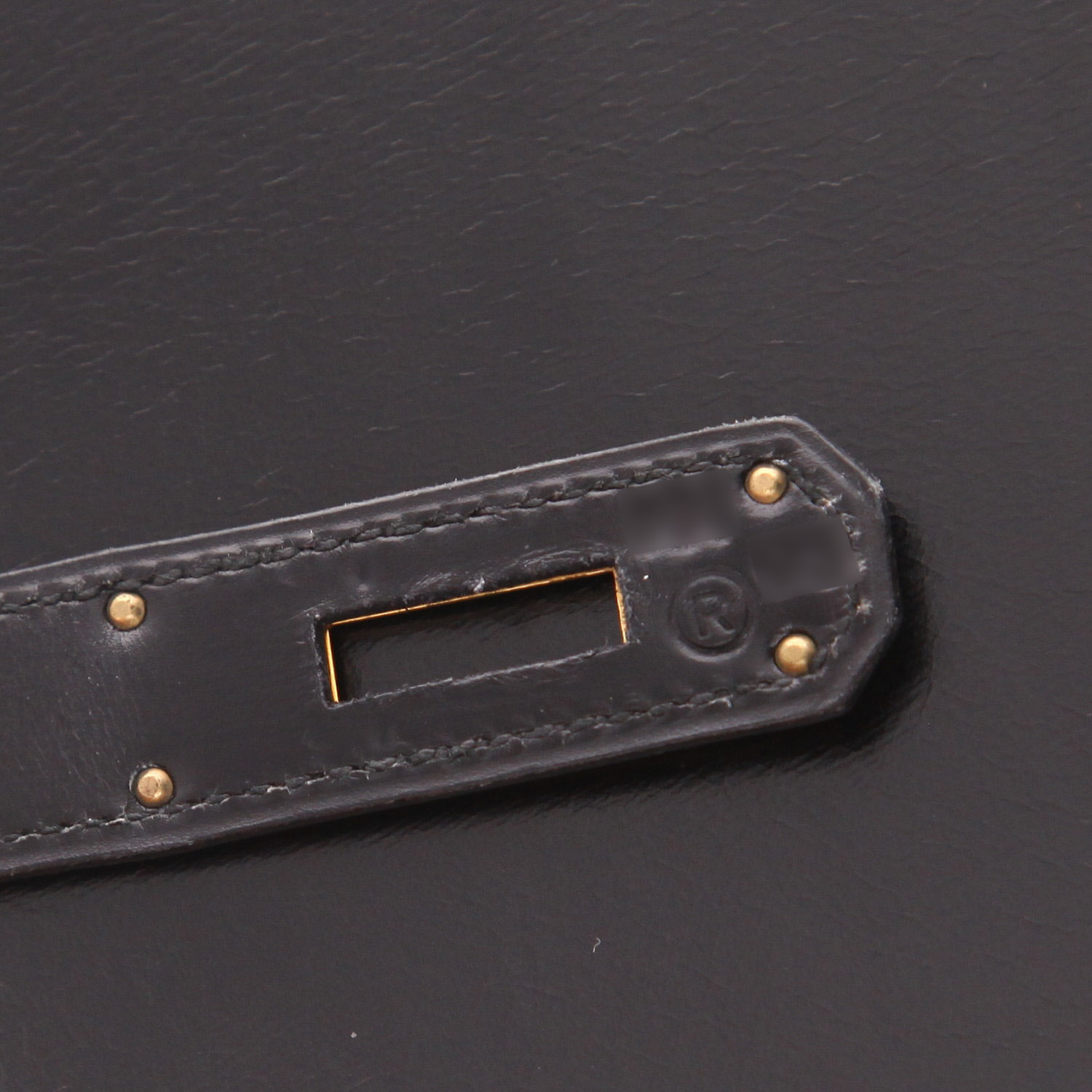 Hermès  Kelly 32 cm handbag  in black box leather - Detail D4