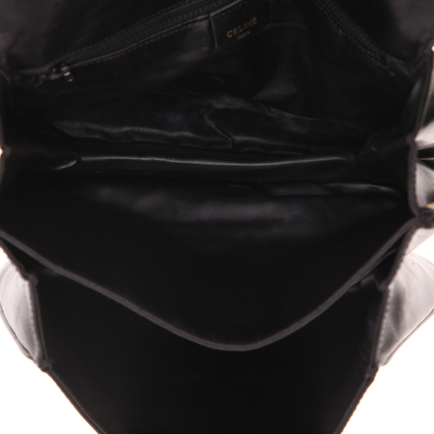 Bolso de mano Celine  Horse Carriage en cuero negro - Detail D3