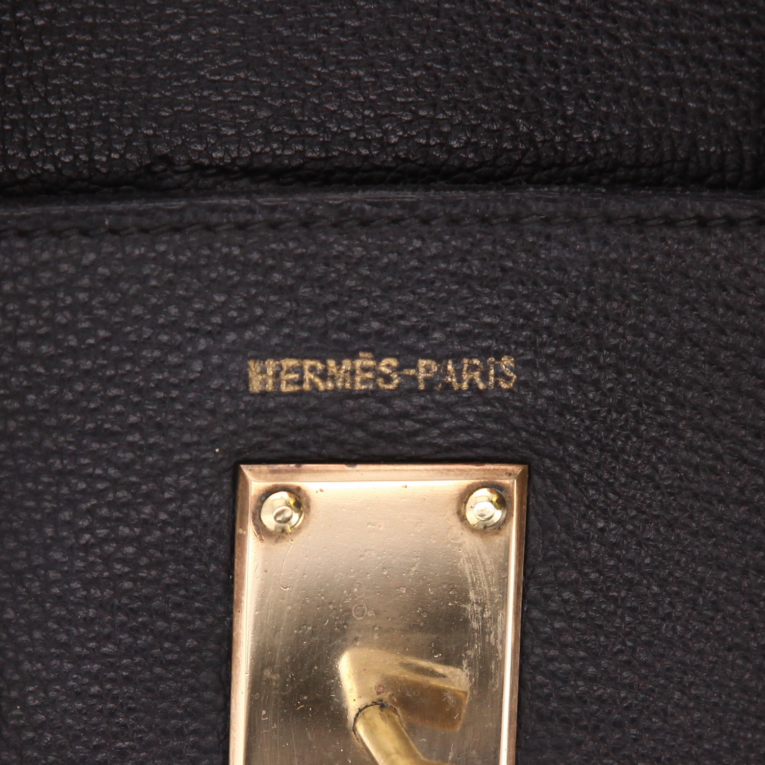 Hermès  Haut à Courroies travel bag  in black leather  and beige canvas - Detail D2