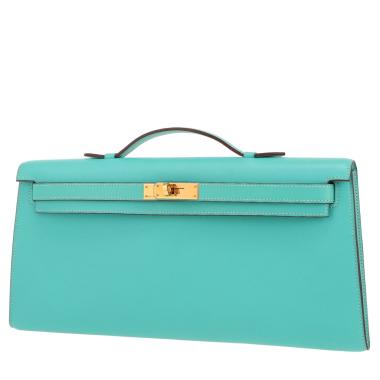 Hermès  Kelly Cut pouch  in blue Swift leather