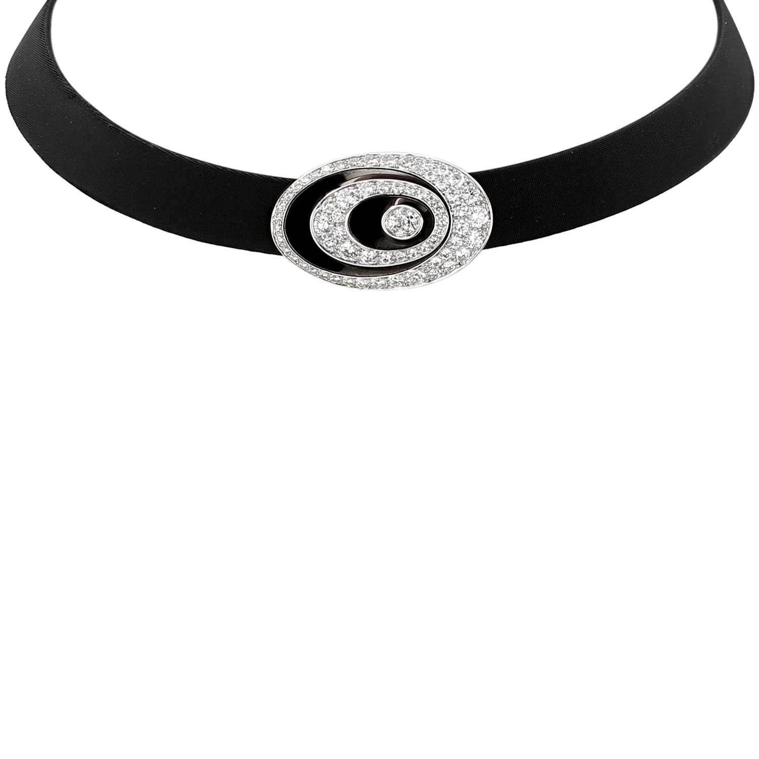 Ciondolo Cartier Hypnose in oro bianco, ceramica nero e diamanti - Detail D1