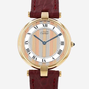 Reloj Cartier Must Vendôme de plata dorada Ref: Cartier - 17  Circa 1996