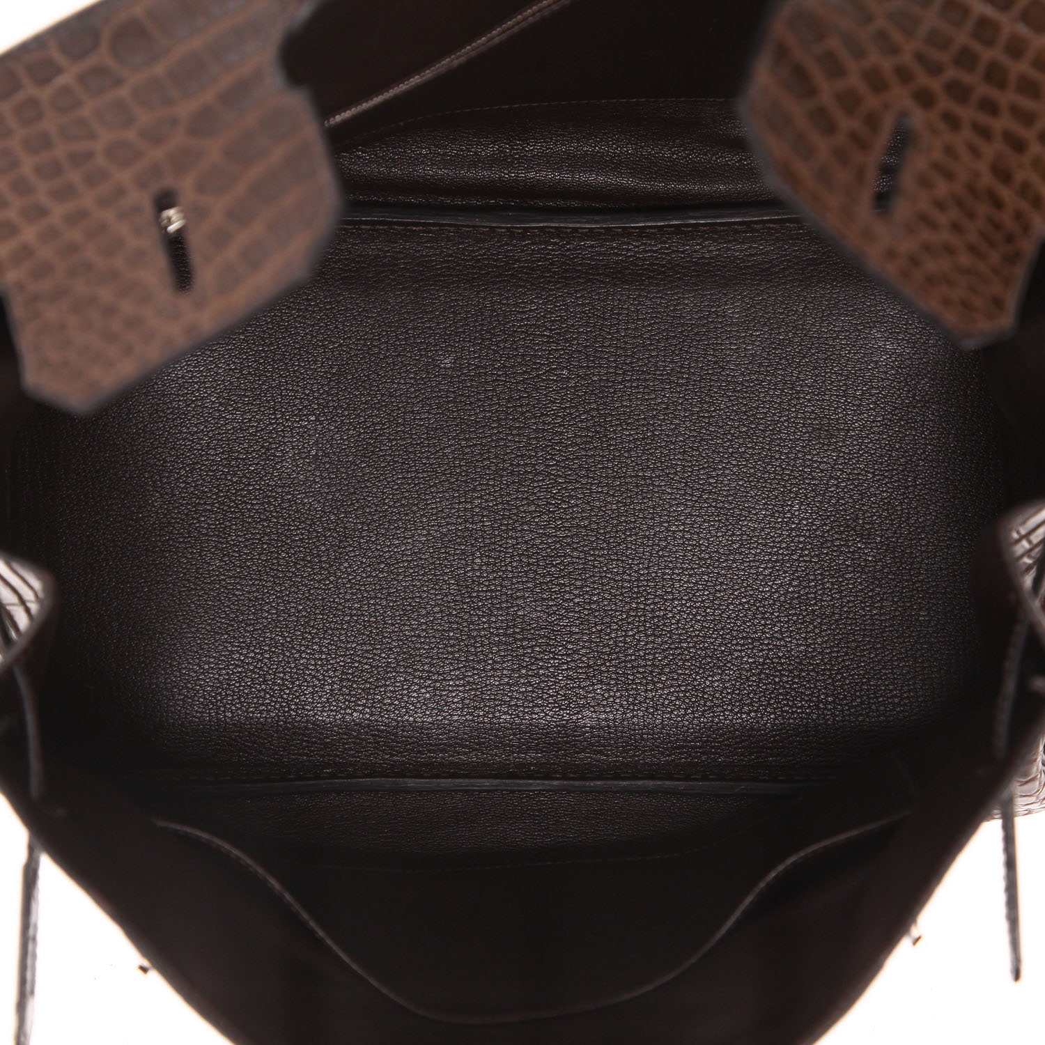 Bolso de mano Hermès  Birkin 35 cm en cocodrilo porosus marrón - Detail D3