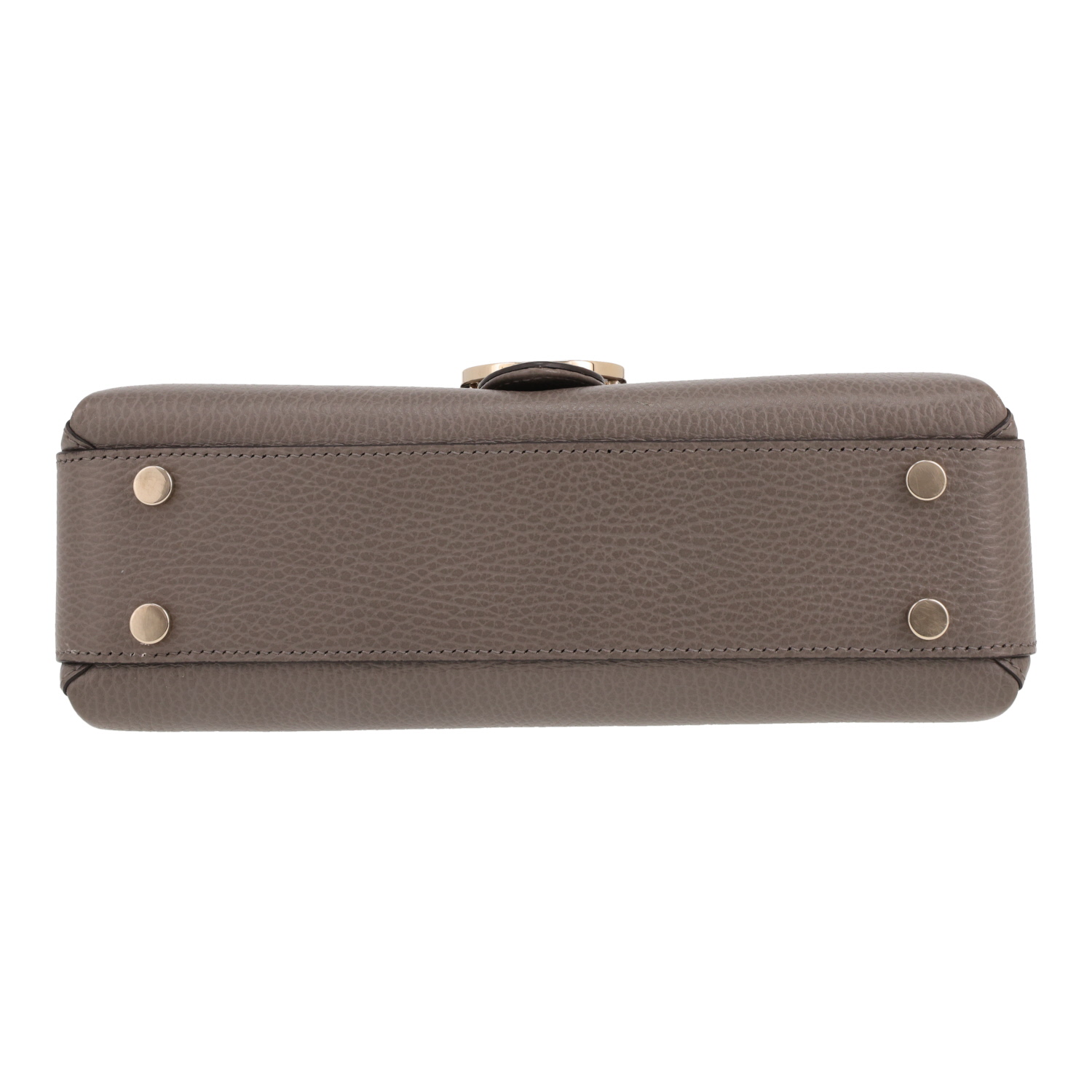 Bolso bandolera Gucci  Interlocking G en cuero granulado gris - Detail D1