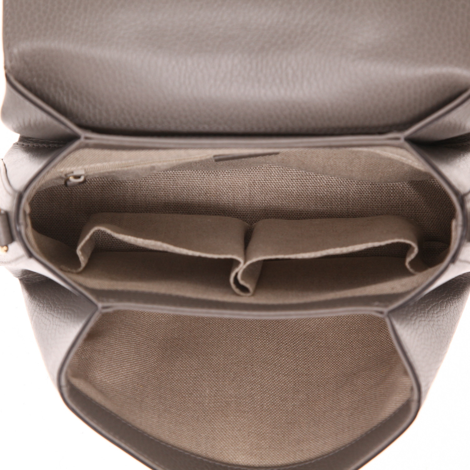 Sac bandoulière Gucci  Interlocking G en cuir grainé gris - Detail D3