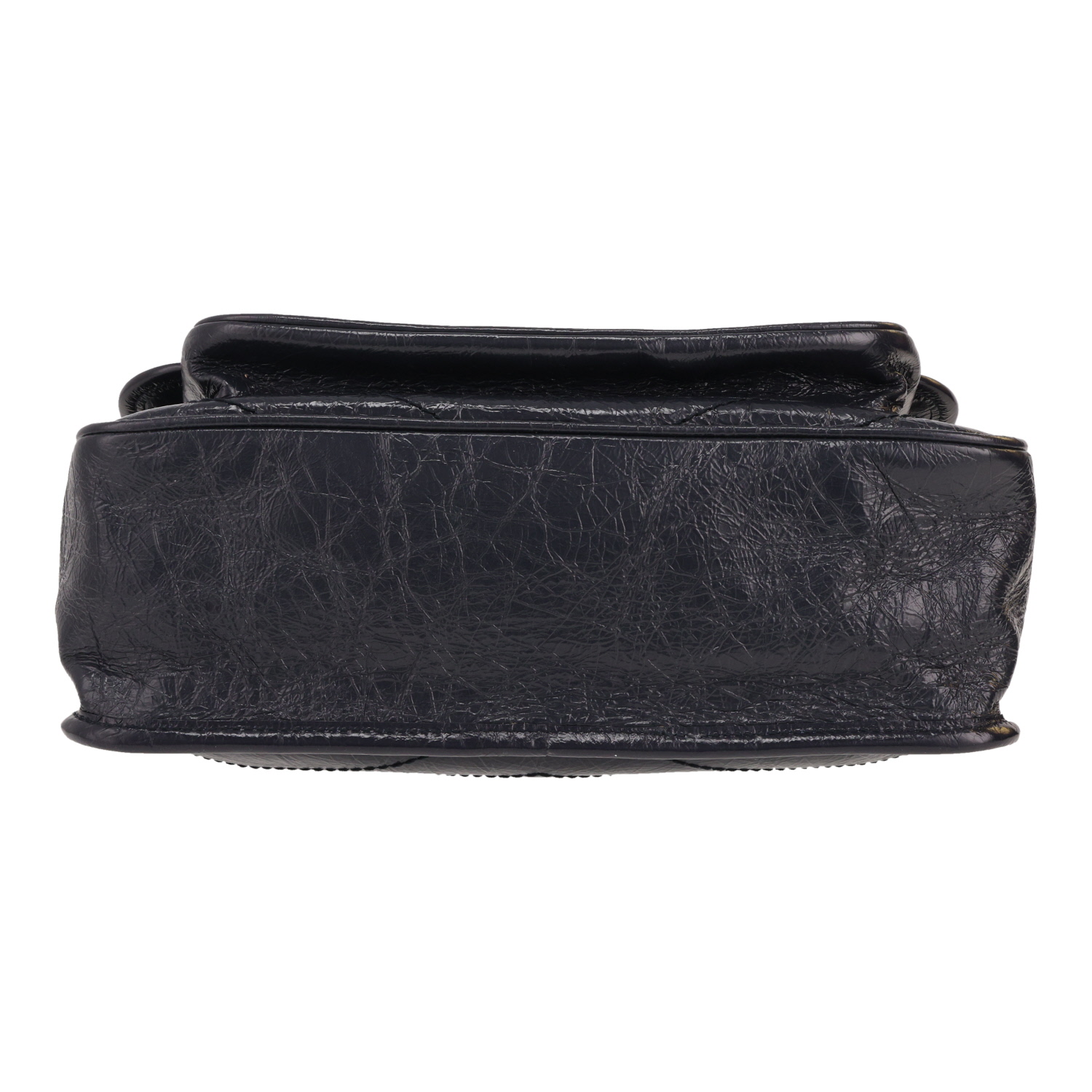 Sac bandoulière Saint Laurent  Niki en cuir bleu-marine - Detail D1