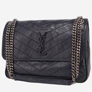 Bolso bandolera Saint Laurent  Niki en cuero azul marino