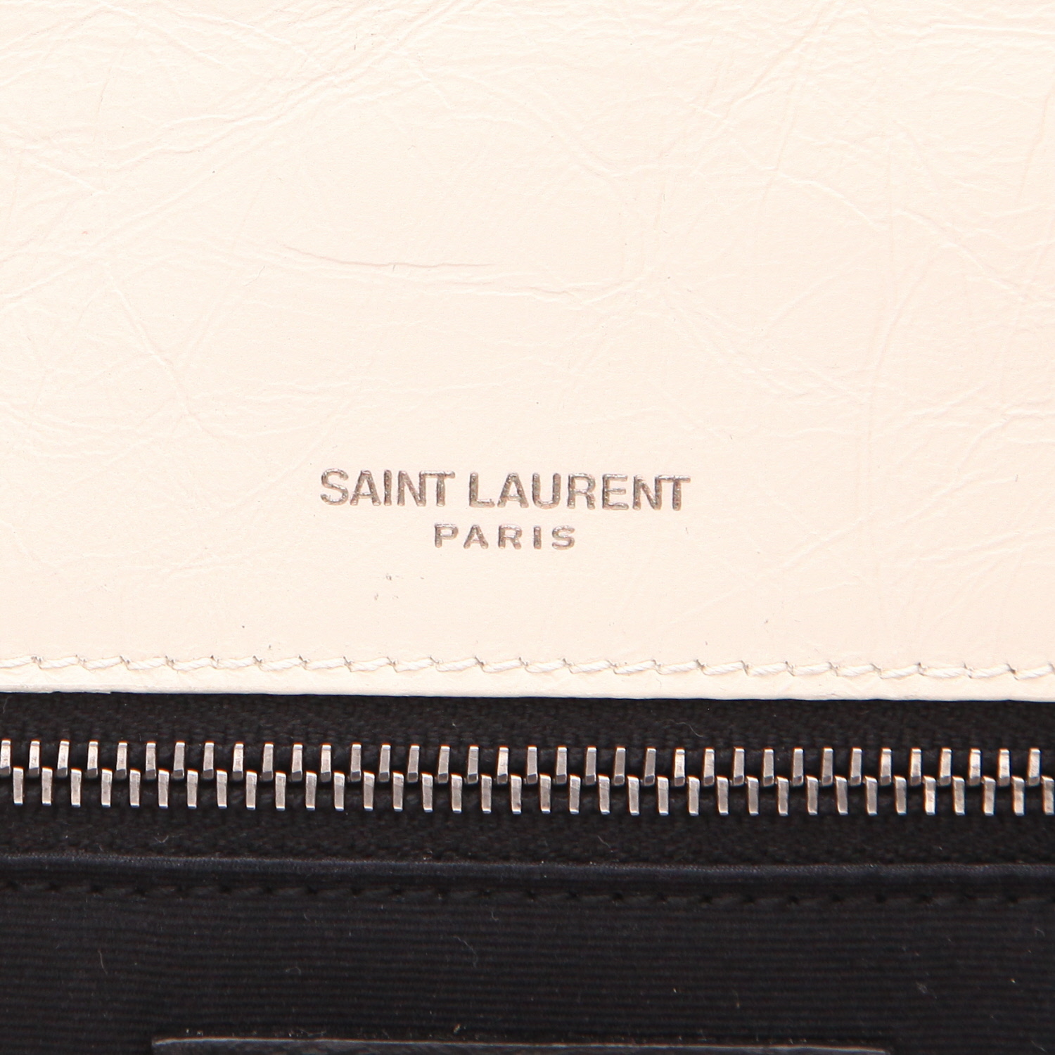 Borsa a tracolla Saint Laurent  Niki modello medio  in pelle bianca - Detail D2