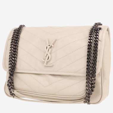 Saint Laurent  Niki medium model  shoulder bag  in white leather