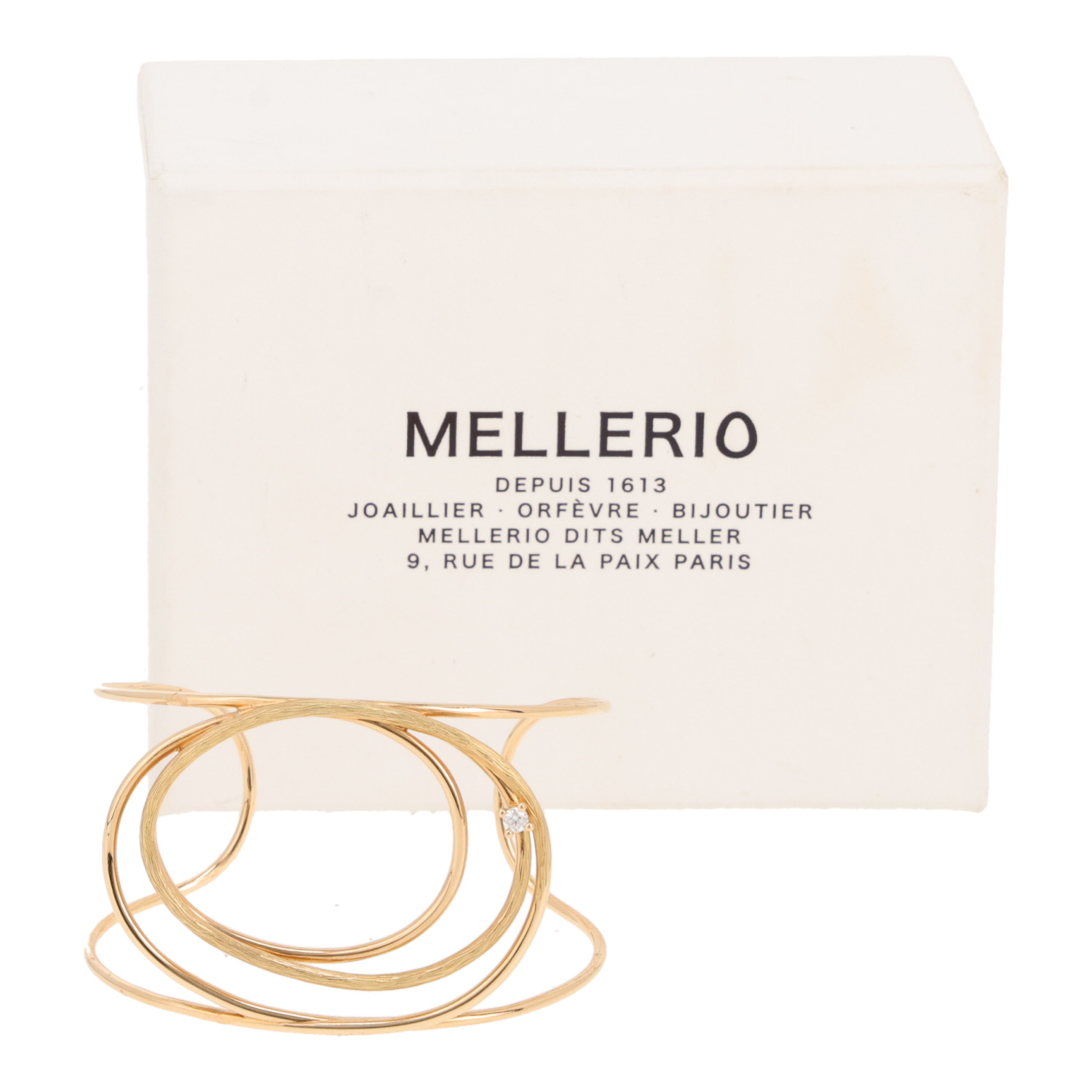 Bracelet manchette Mellerio Riviera en or jaune et diamant