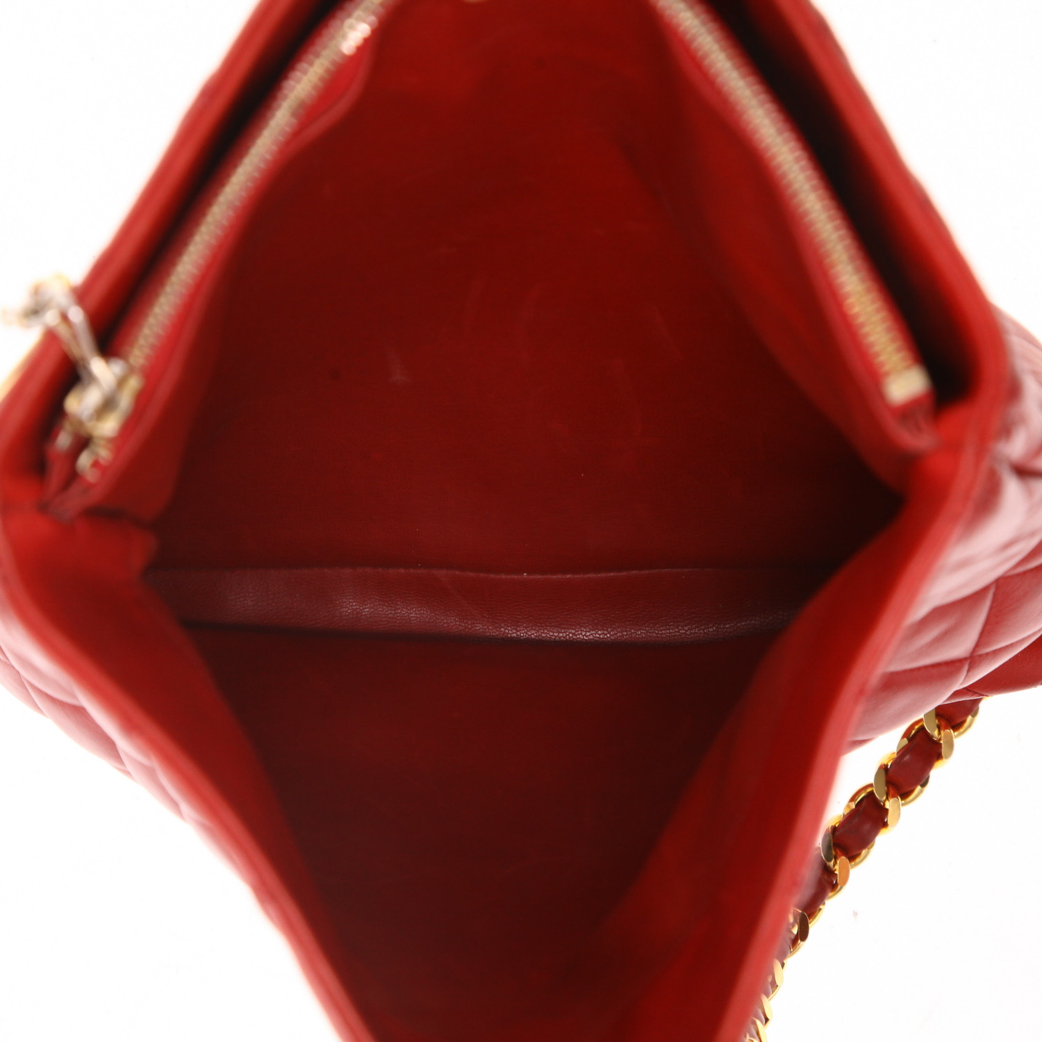 Sac à main Chanel   en cuir matelassé rouge - Detail D3