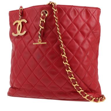 Bolso de mano Chanel   en cuero acolchado rojo