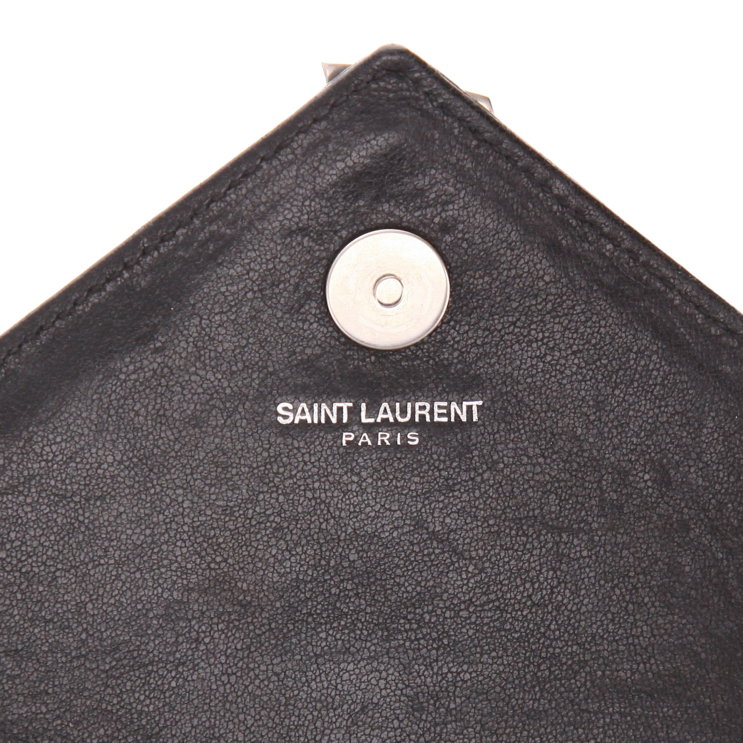 Borsa a tracolla Saint Laurent  College mini  in pelle trapuntata a zigzag nera - Detail D2