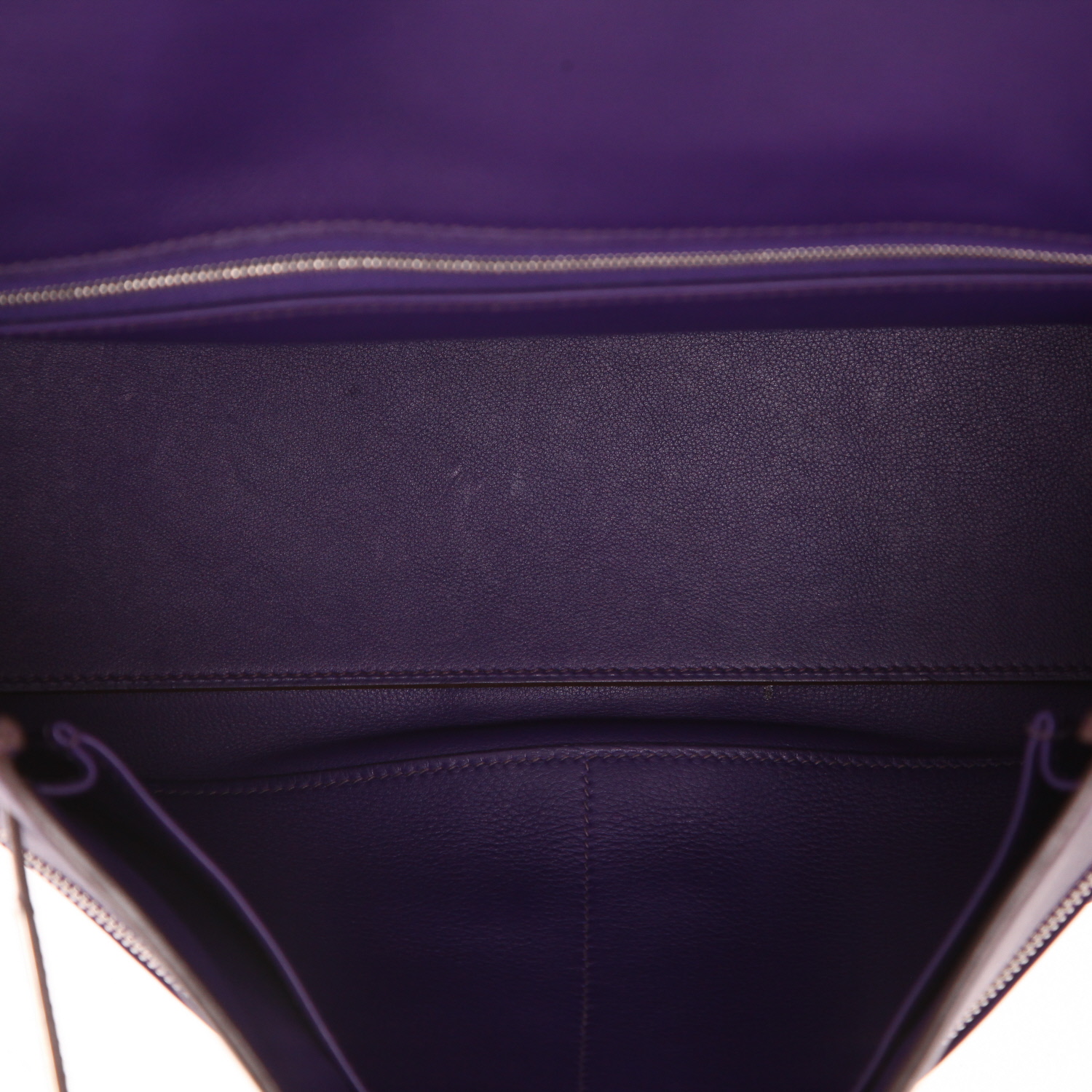 Sac à main Hermès  Kelly Lakis en cuir Swift violet Anemone - Detail D3