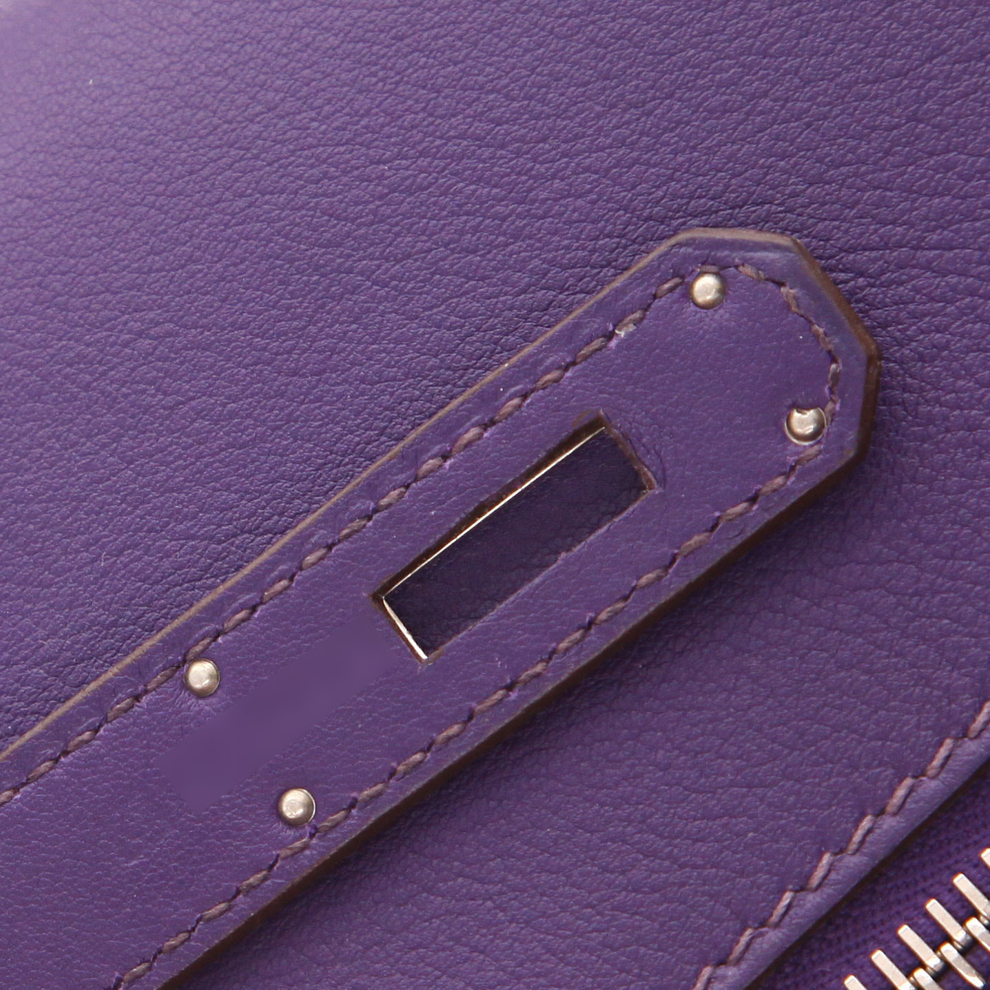 Hermès Kelly Lakis handbag in Anemone purple Swift leather - Detail D4