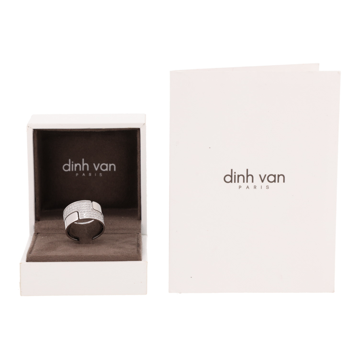 Bague Dinh Van Seventies grand modèle en or blanc et diamants - Detail D2