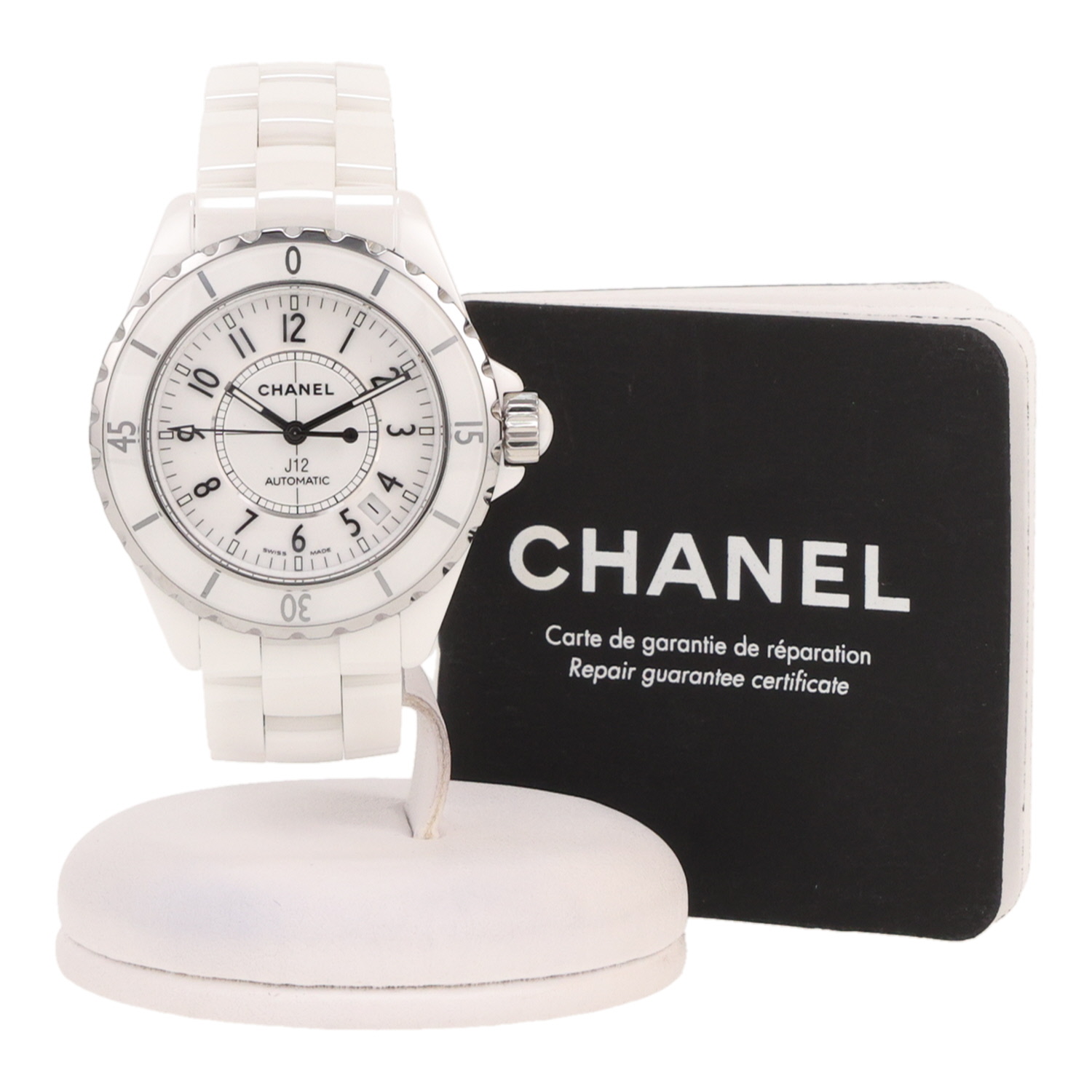Montre Chanel J12 en céramique blanche et acier Ref: Chanel - H0970  Vers 2019