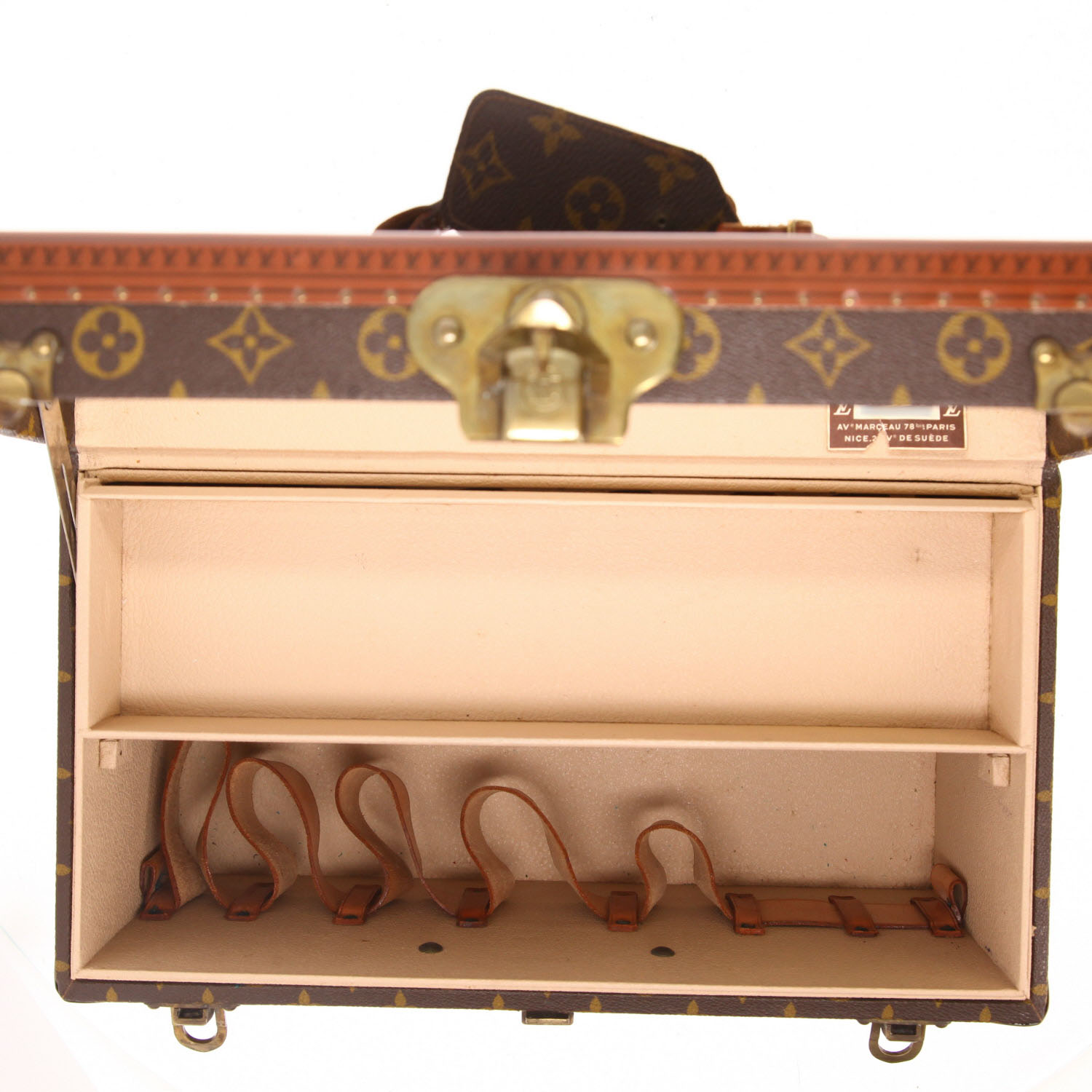 Vanity Louis Vuitton  Boîte à Pharmacie en toile monogram marron et lozine marron - Detail D2