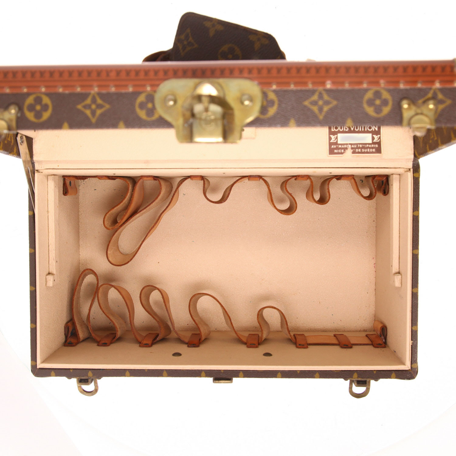 Vanity Louis Vuitton  Boîte à Pharmacie en toile monogram marron et lozine marron - Detail D4