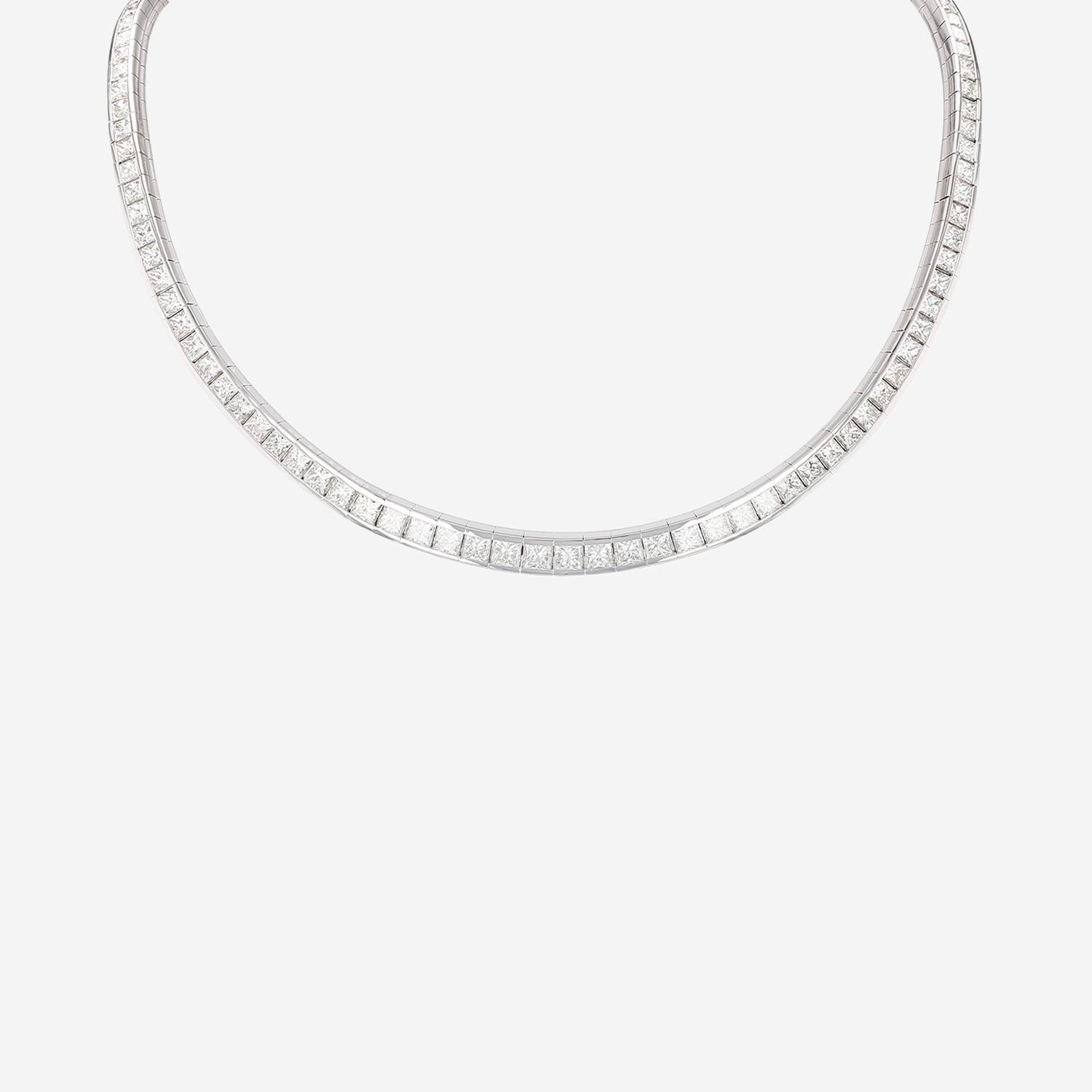 Collier Vintage en or blanc et diamants