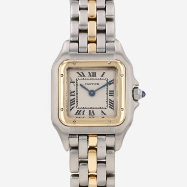 Montre Cartier Panthère petit modèle  en or et acier Ref: Cartier - 66921  Vers 1986