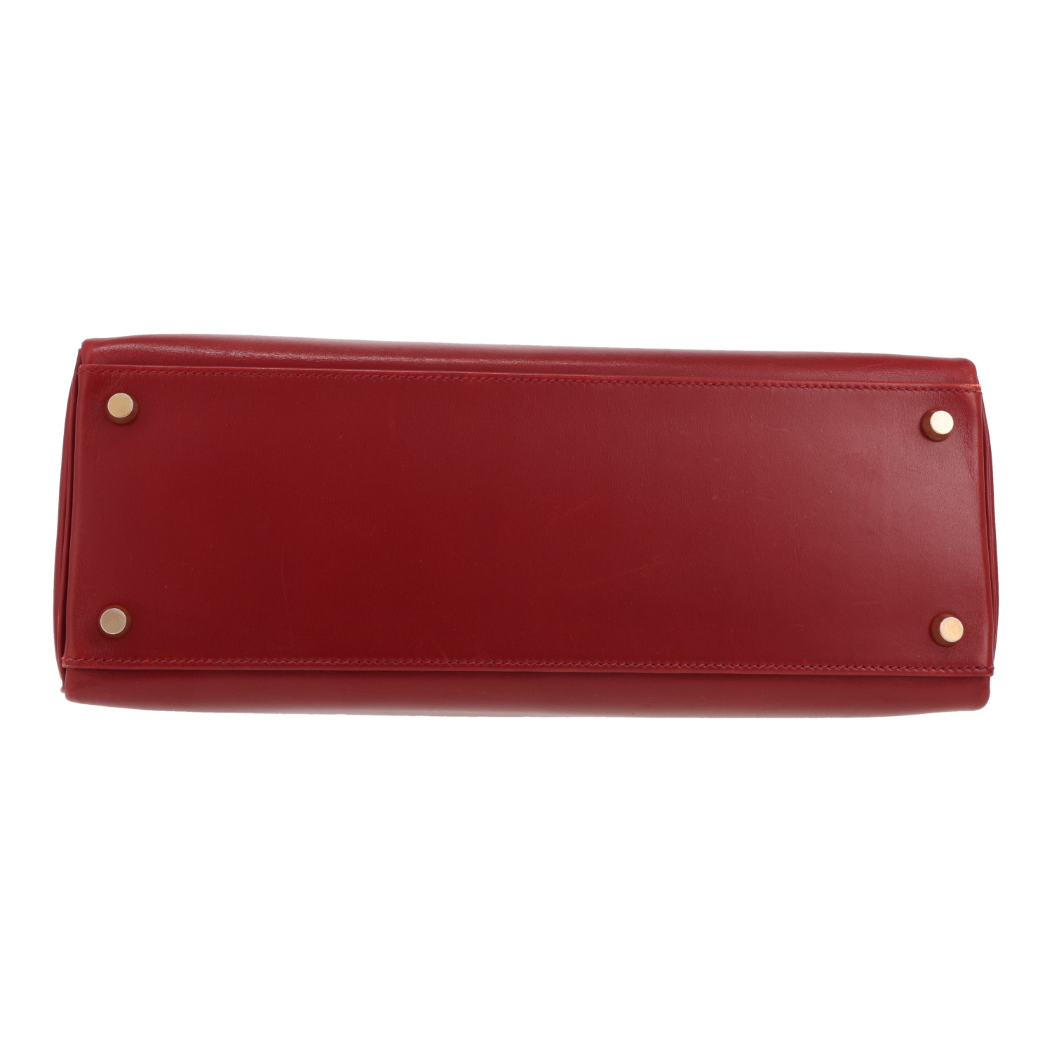 Bolso de mano Hermès  Kelly 32 cm en cuero box rojo H - Detail D1