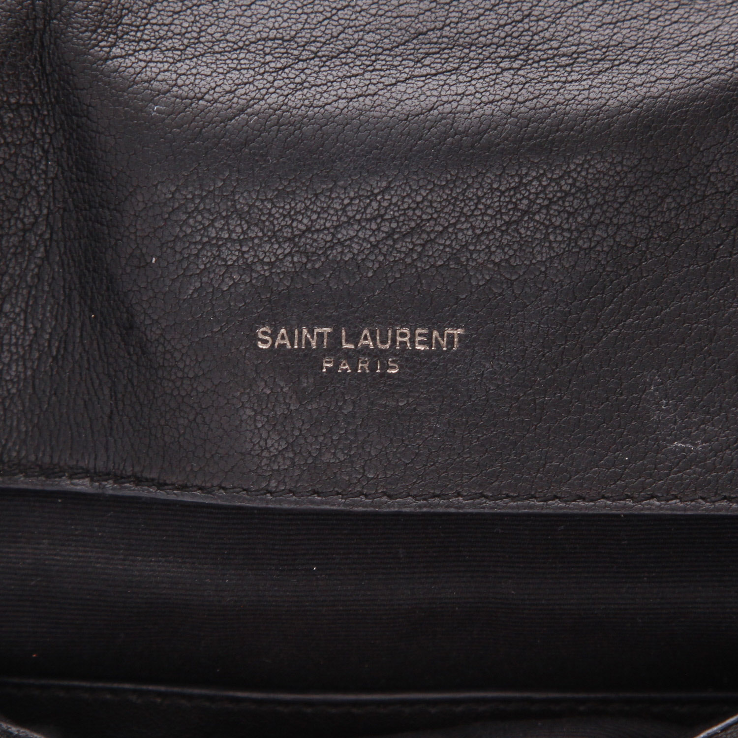 Sac à main Saint Laurent  College en cuir matelassé chevrons noir - Detail D2