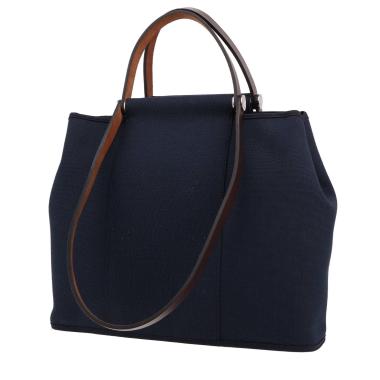 Borsa Hermès  Cabag in tela blu marino e mucca Hunter marrone