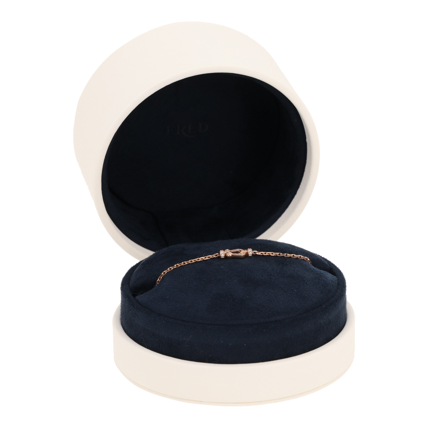 Fred Force 10 small model bracelet in pink gold and diamonds