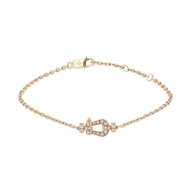 Fred Force 10 small model bracelet in pink gold and diamonds