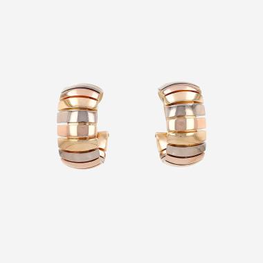 Cartier Tubogas earrings for non pierced ears in 3 golds