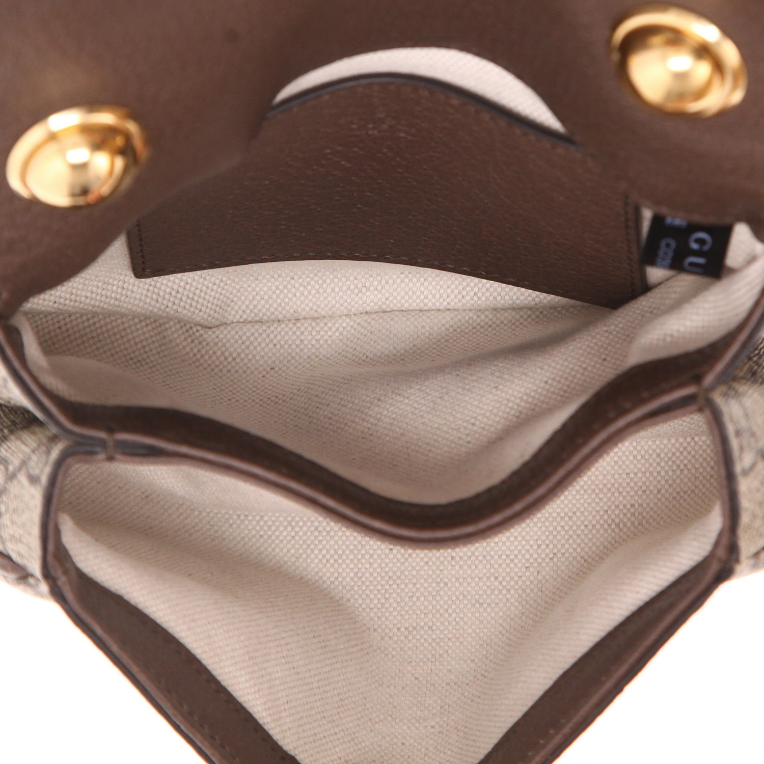 Gucci  Blondie mini  shoulder bag  in beige logo canvas  and brown leather - Detail D3