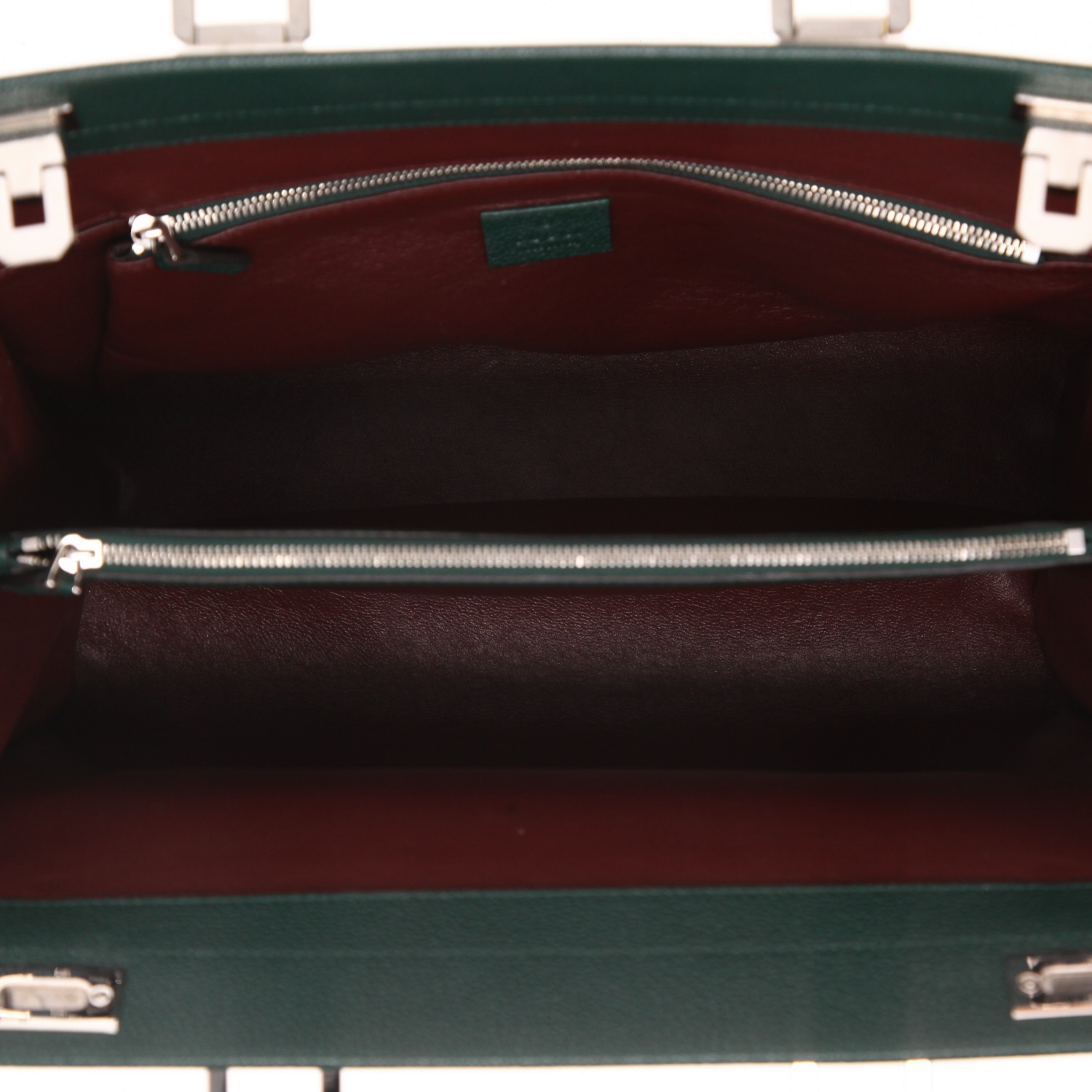 Bolso de mano Gucci  Zumi en cuero granulado verde - Detail D3