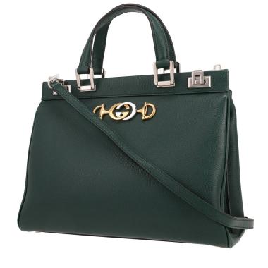 Gucci  Zumi handbag  in green grained leather