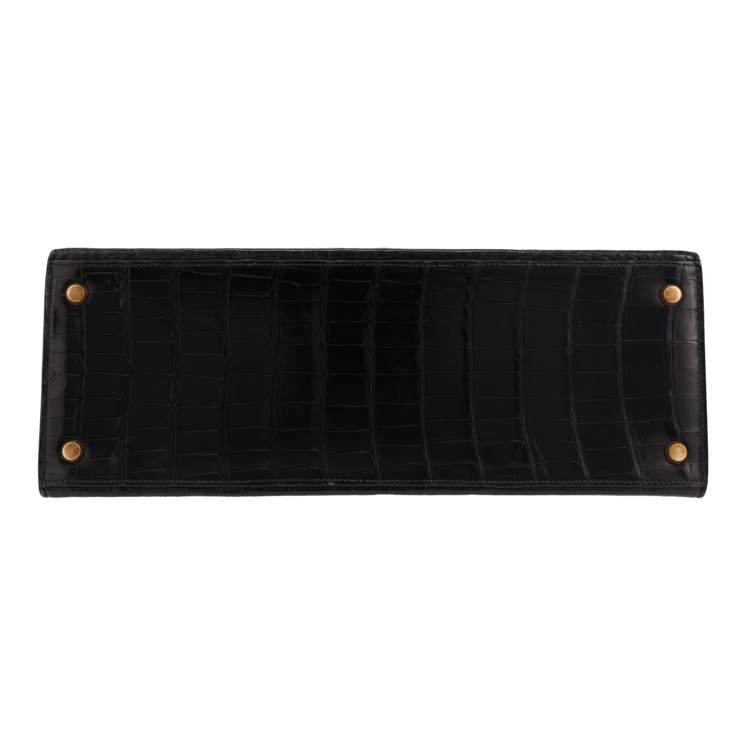 Hermès  Kelly 32 cm handbag  in black porosus crocodile - Detail D1