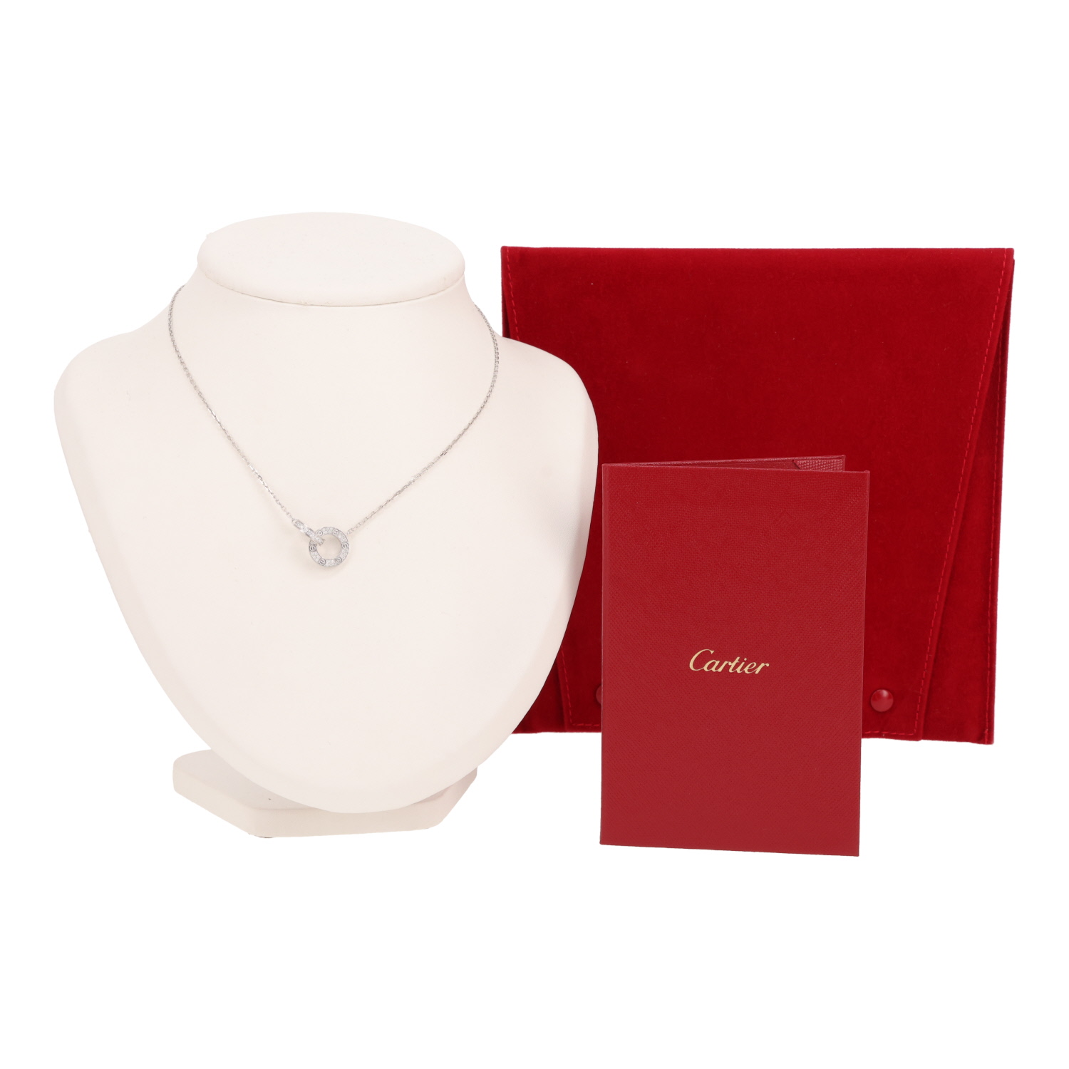 Cartier Love pavé necklace in white gold and diamonds - Detail D2