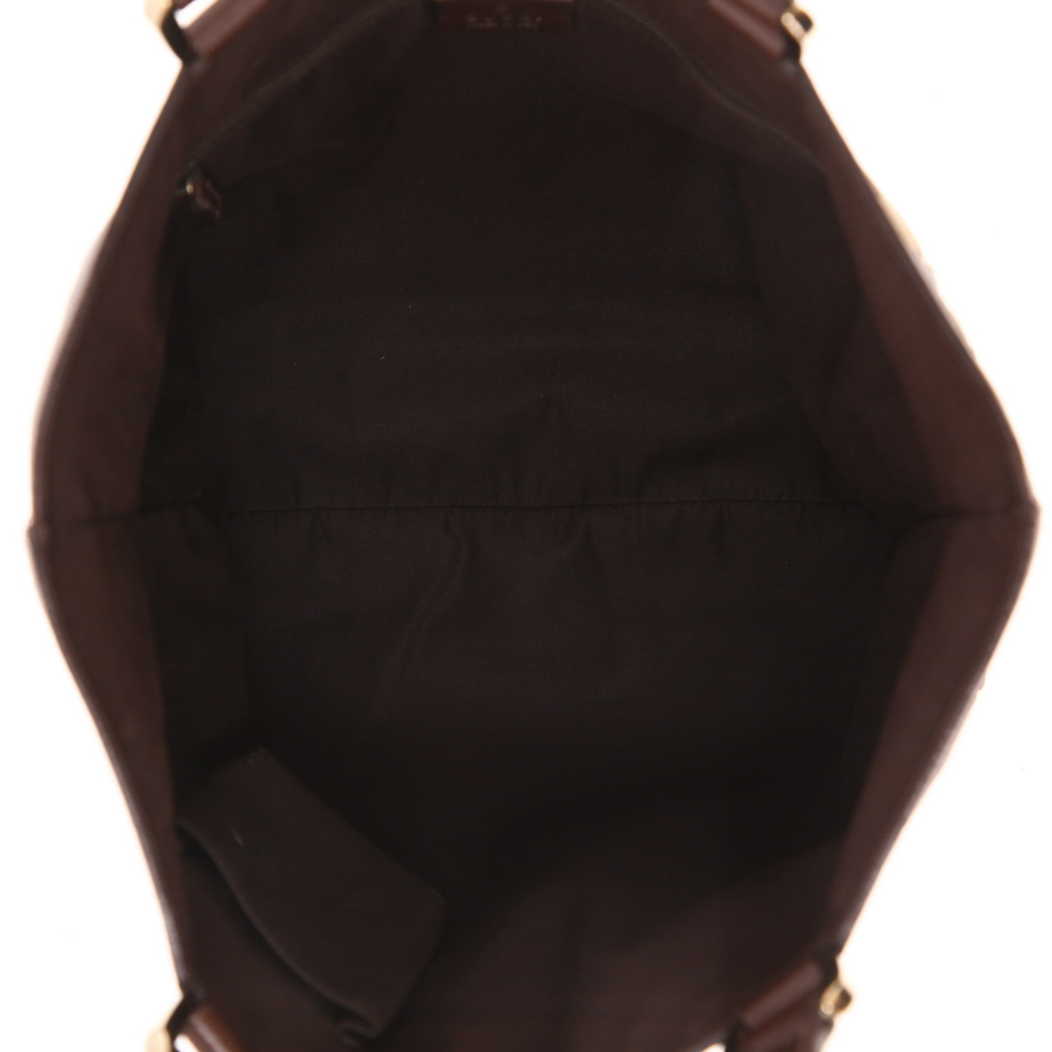 Gucci Abbey handbag in beige GG Supreme canvas and brown leather - Detail D3