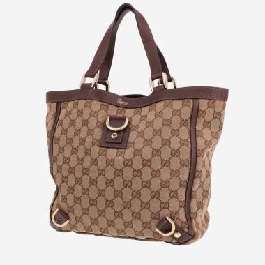 Sac à main Gucci  Abbey en toile sûpreme GG beige et cuir marron