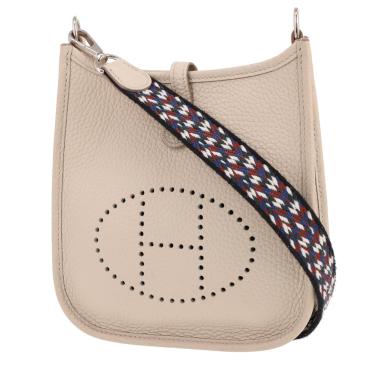Sac bandoulière Hermès  Evelyne 16 cm en cuir togo Gris-Béton