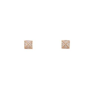 Orecchini a bottone Hermès Clou d'H in oro rosa e diamanti