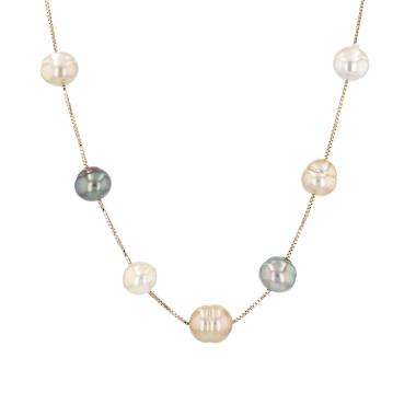 Tasaki necklace in yellow gold and cultured pearls