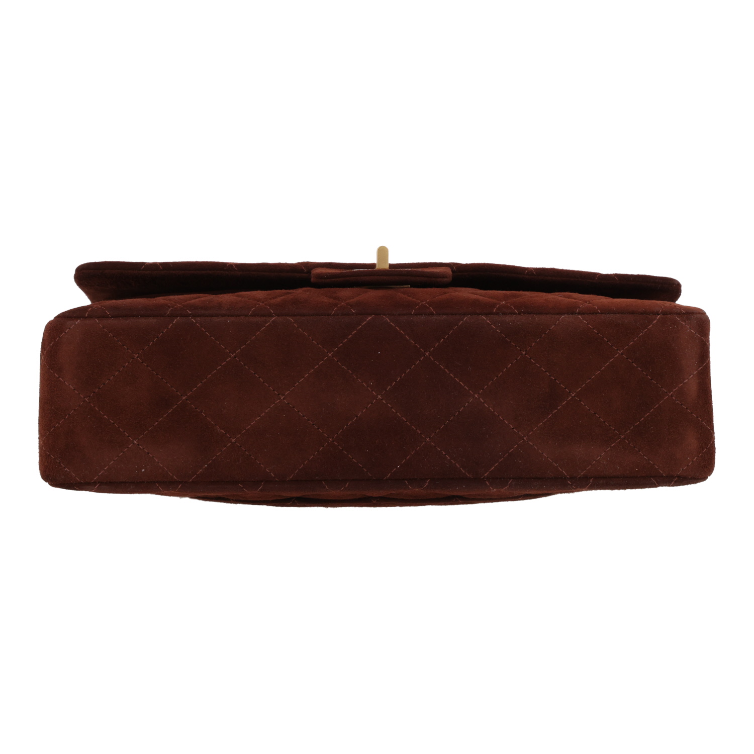 Chanel  2.55 shoulder bag  in brown Veau velours - Detail D1