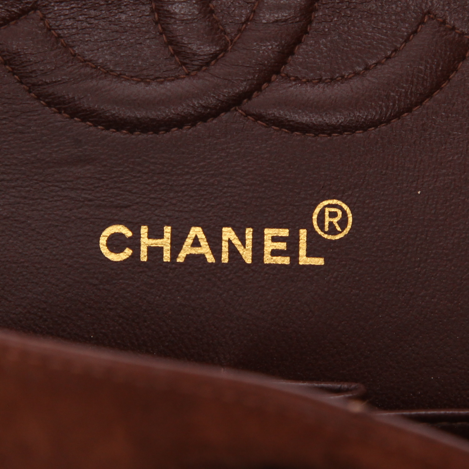 Borsa a tracolla Chanel  2.55 in Veau velours marrone - Detail D2