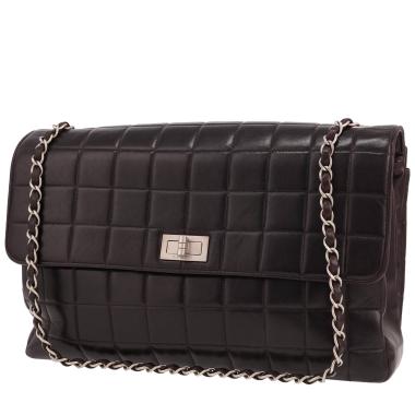 Sac bandoulière Chanel  2.55 en cuir matelassé aubergine